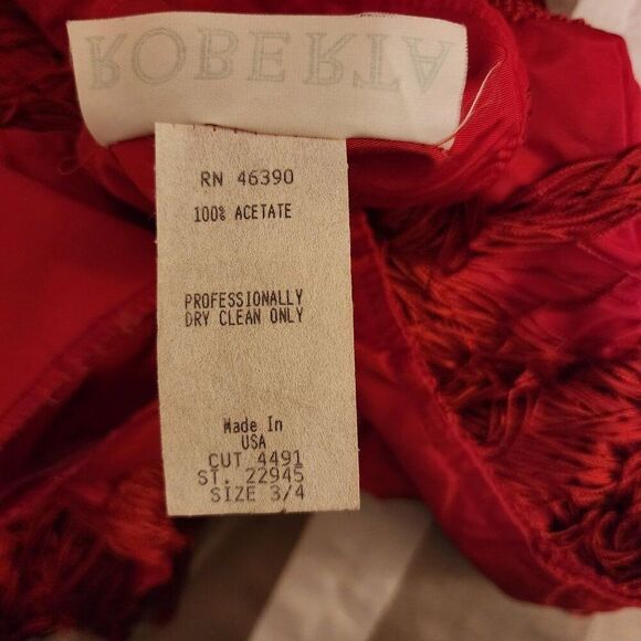 Vintage Roberta 80s Does 20s Flapper Fringe Cocktail Dress Womens Size 3 Red Gat - Picture 7 of 7